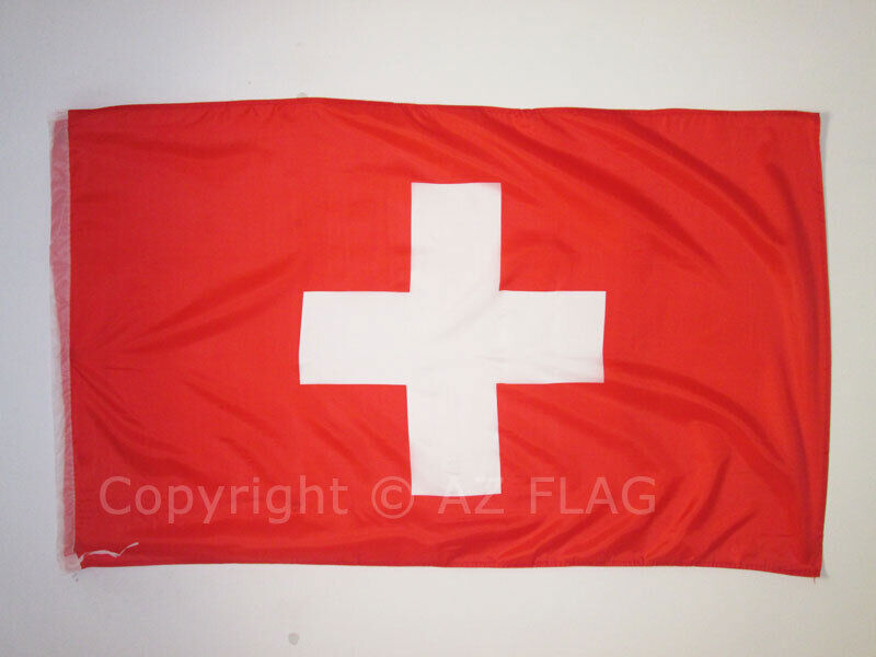 BANDIERA SVIZZERA 150x90cm - BANDIERA SVIZZERA 90 x 150 cm per tifosi - Nuova