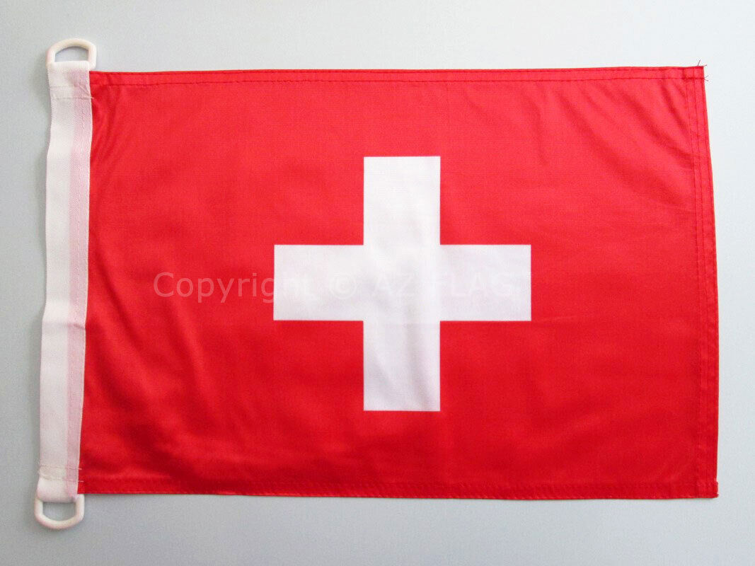 BANDIERA NAVALE SVIZZERA 45x30cm - BANDIERA MARITIMA SVIZZERA 30 x 45 cm special