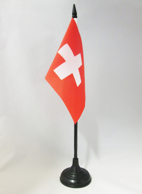 BANDIERA DA TAVOLO SVIZZERA 15x10cm - PICCOLA BANDIERINA SVIZZERA 10 x 15 cm - N
