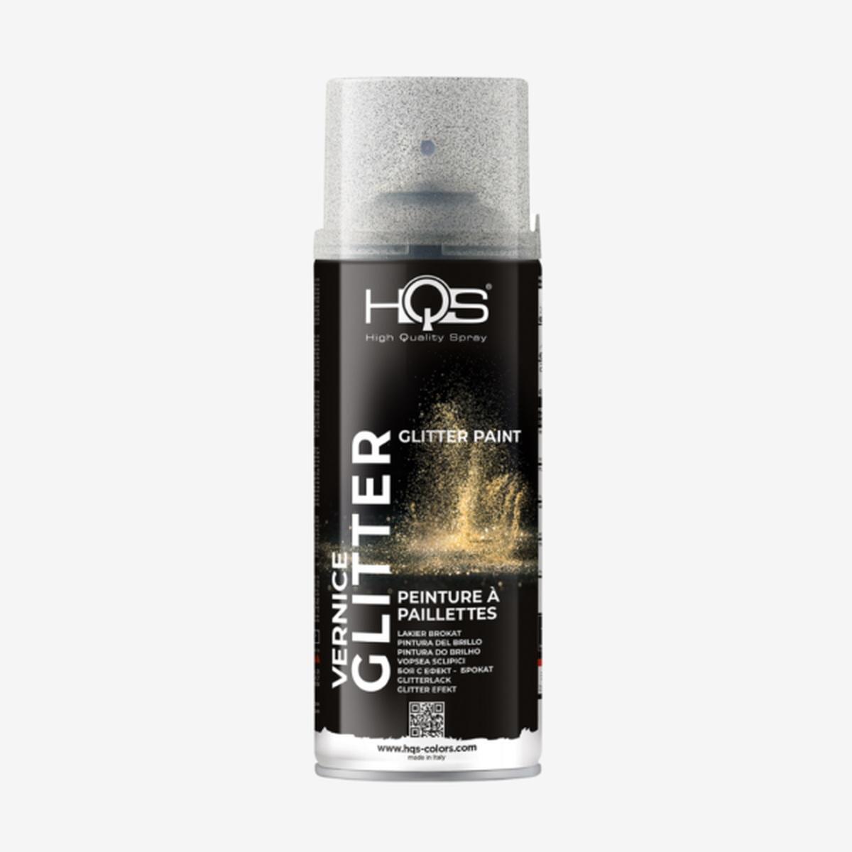 VERNICE SPRAY EFFETTO GLITTER BLACK 400 ML HQS COLORS