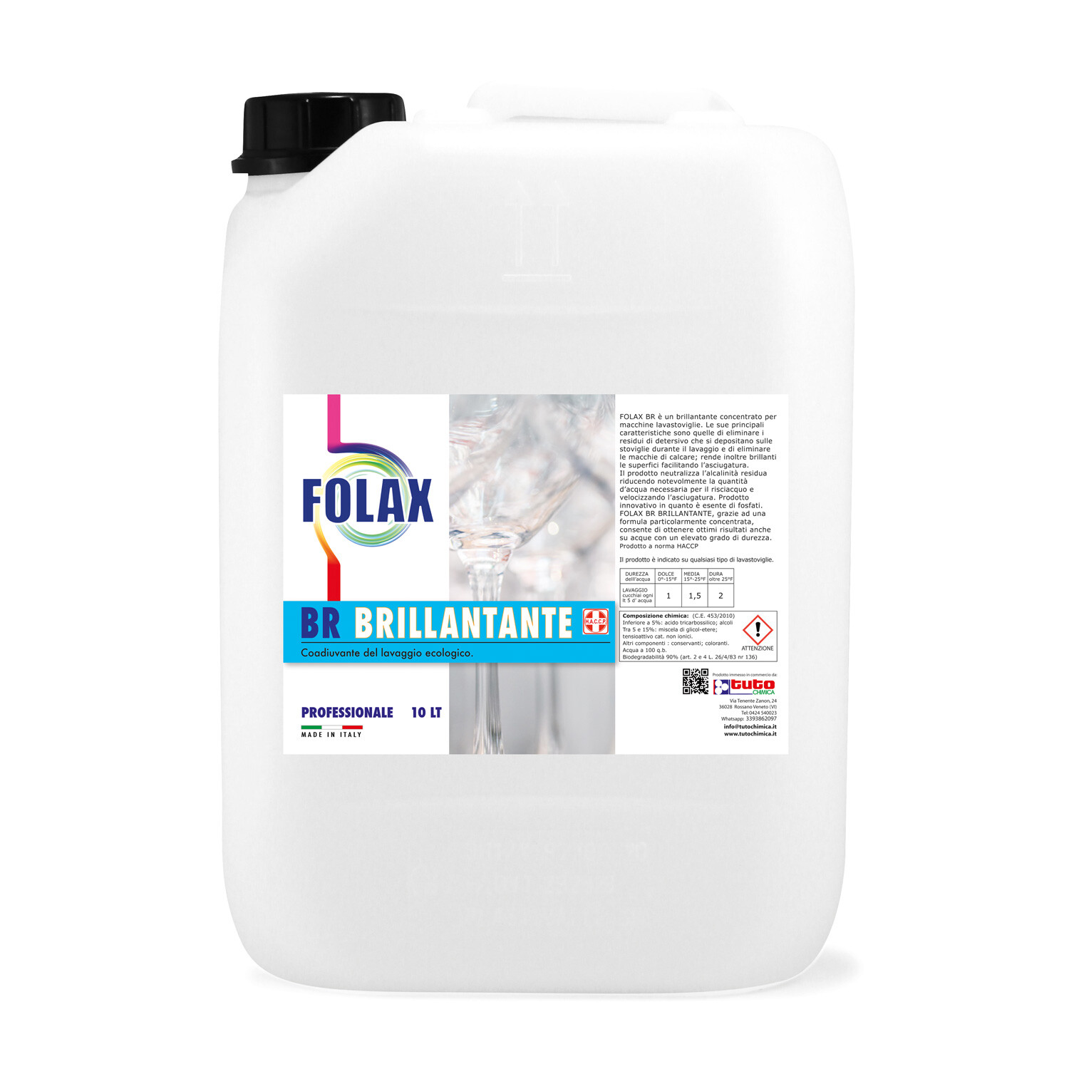 BRILLANTANTE PER MACCHINE LAVABICCHIERI E LAVAPENTOLE. FOLAX BR LT 5