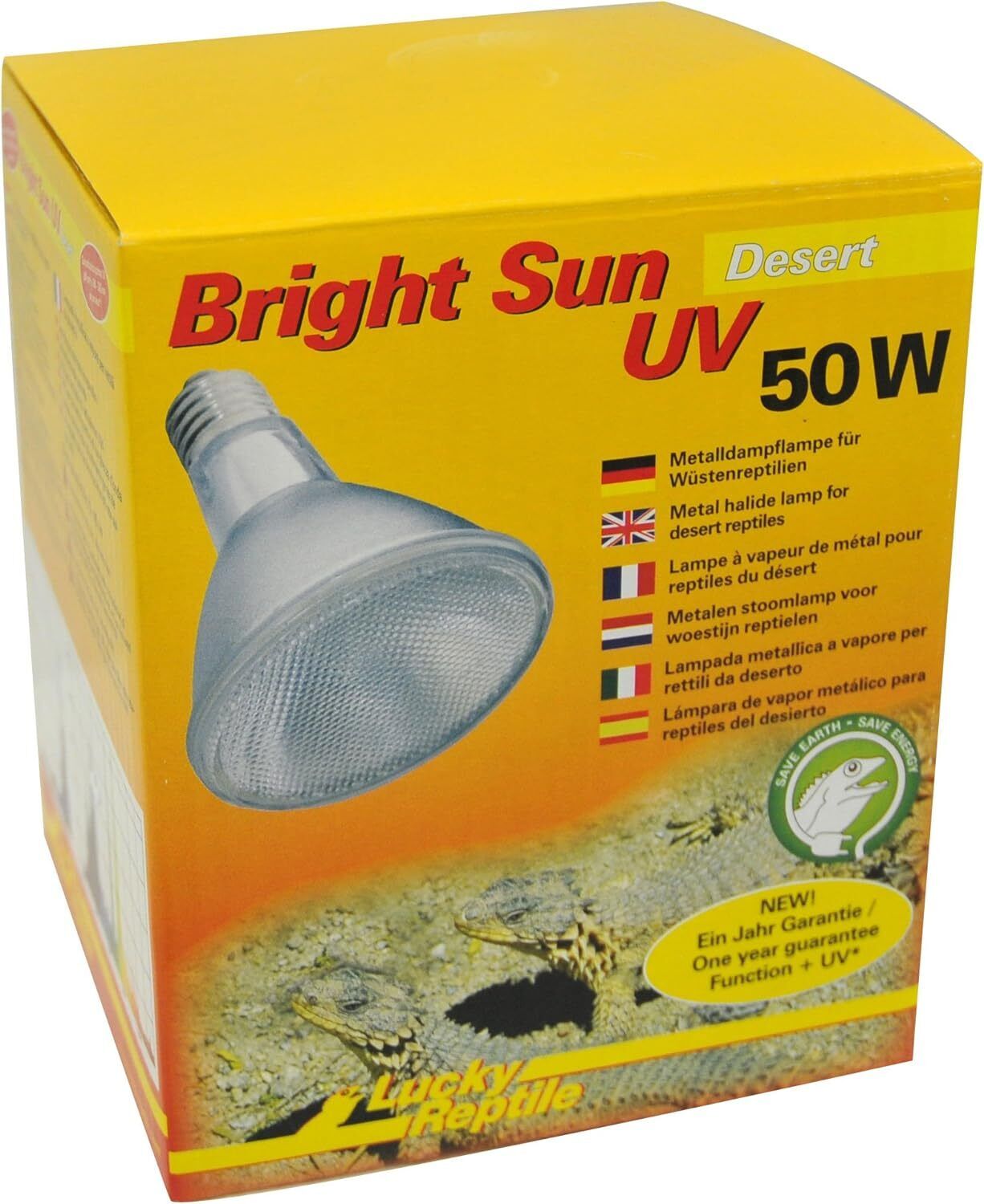 Lucky Reptile Bright UV Desert - Lampada a vapori Metallici 50 W per...
