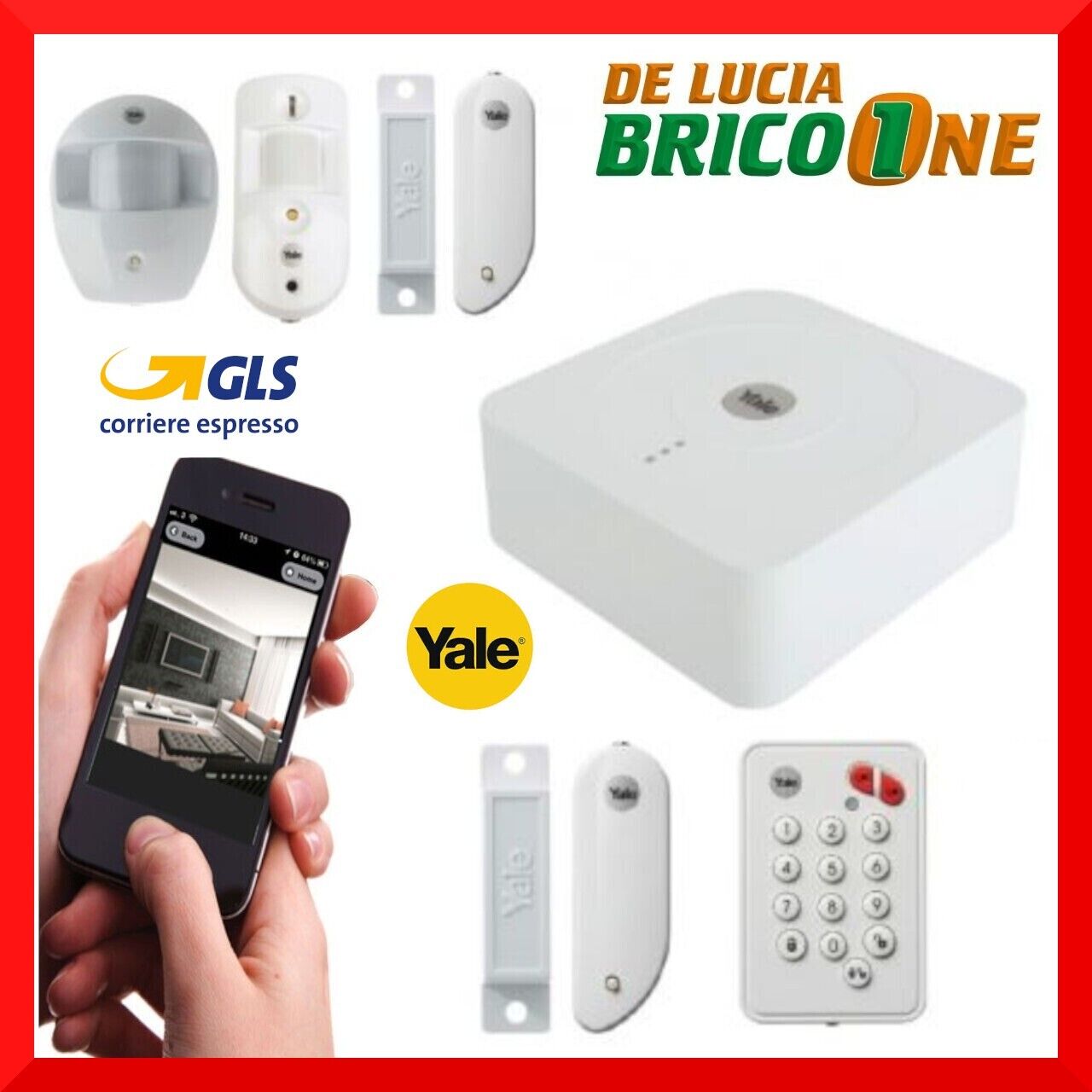 KIT ANTIFURTO CASA ALLARME LIVING YALE COMBINATORE APP WIRELESS SMART FOTOCAMERA