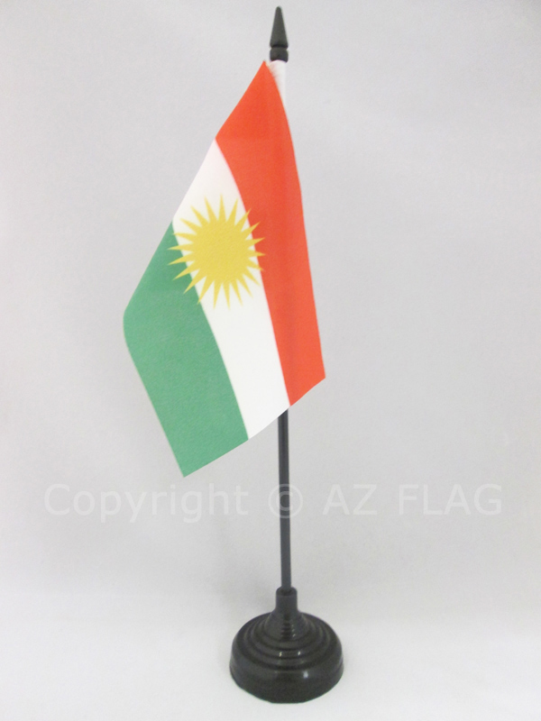 BANDIERA DA TAVOLO CURDISTAN 15x10cm - PICCOLA BANDIERINA CURDA – KURDISTA 10 x