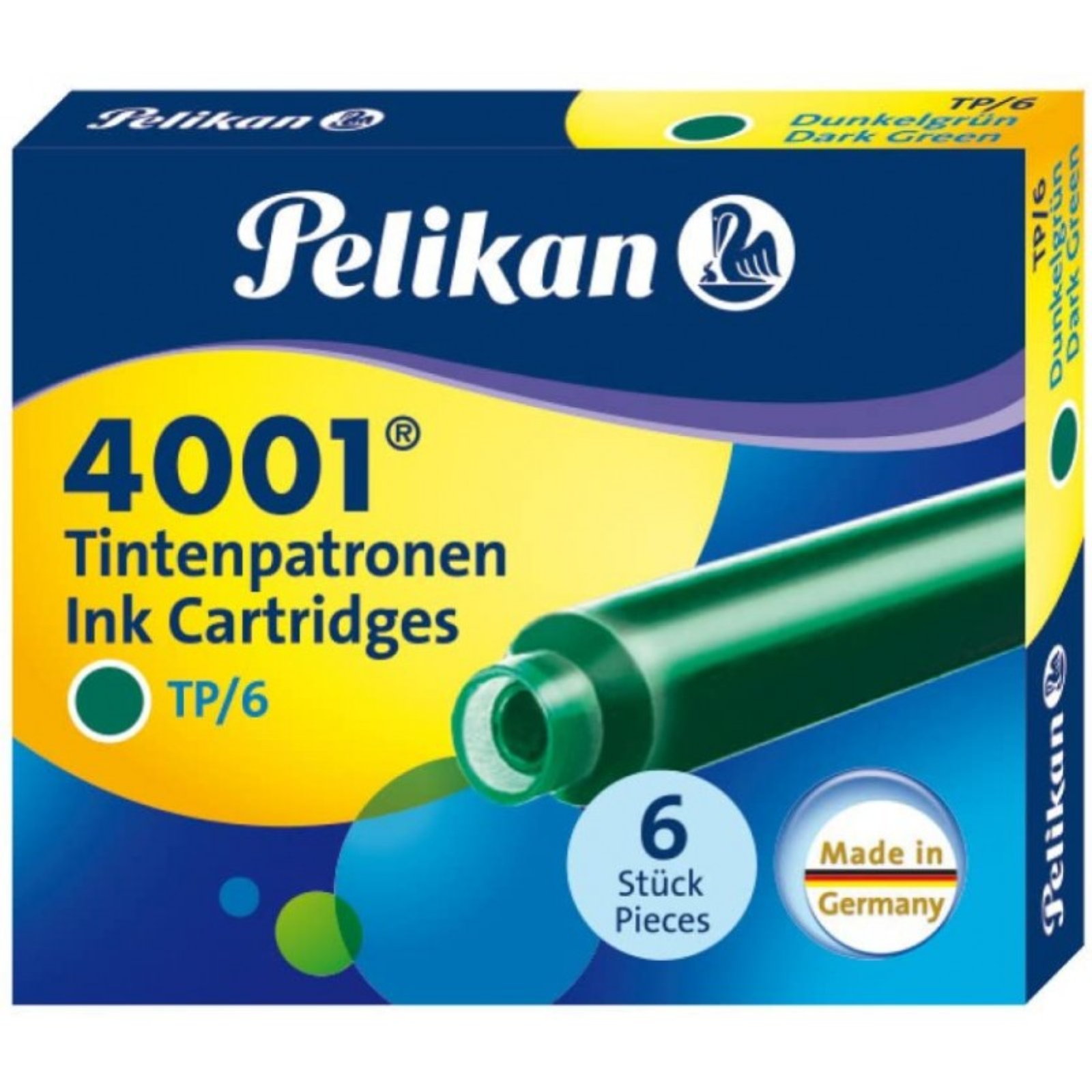 CARTUCCIA STILOGRAFICA VERDE - CONF.6PZ - PELIKAN