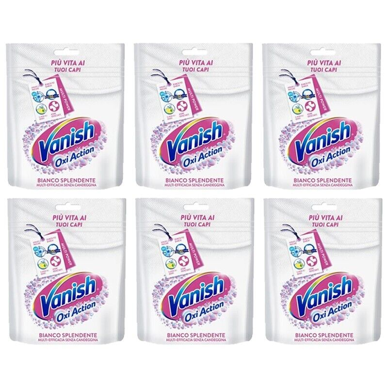 6pz Vanish Oxi Action Bianco Splendente multi-efficacia senza candeggina 300g