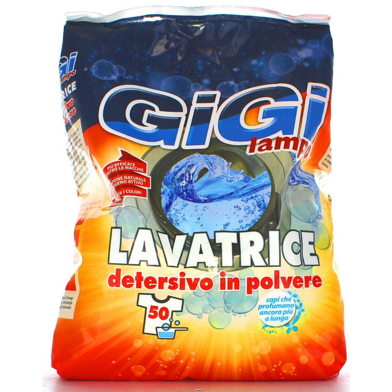 GIGI LAMPO DETERSIVO BUCATO LAVATRICE IN POLVERE RICARICA 50 LAVAGGI