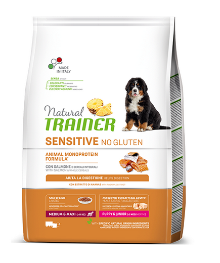 TRAINER NATURAL SENSITIVE kg 12 MEDIUM MAXI PUPPY CROCCANTINI PER CANE