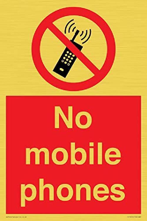 No mobile phones Sign - 200x300mm - A4P