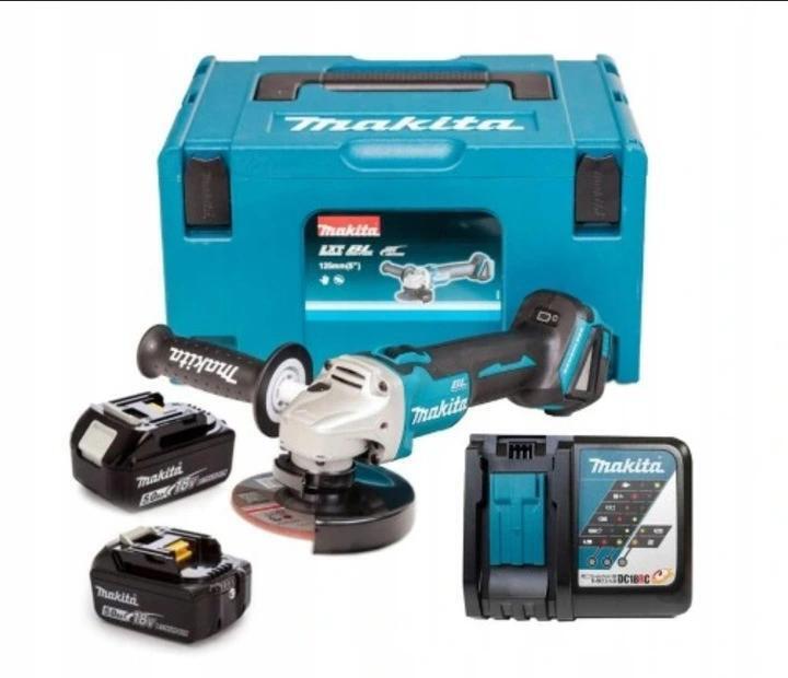 Mini-Smerigliatrice MAKITA DGA504RTJ (2 x 5,0 Ah + DC18RC + MAKPAC 3)