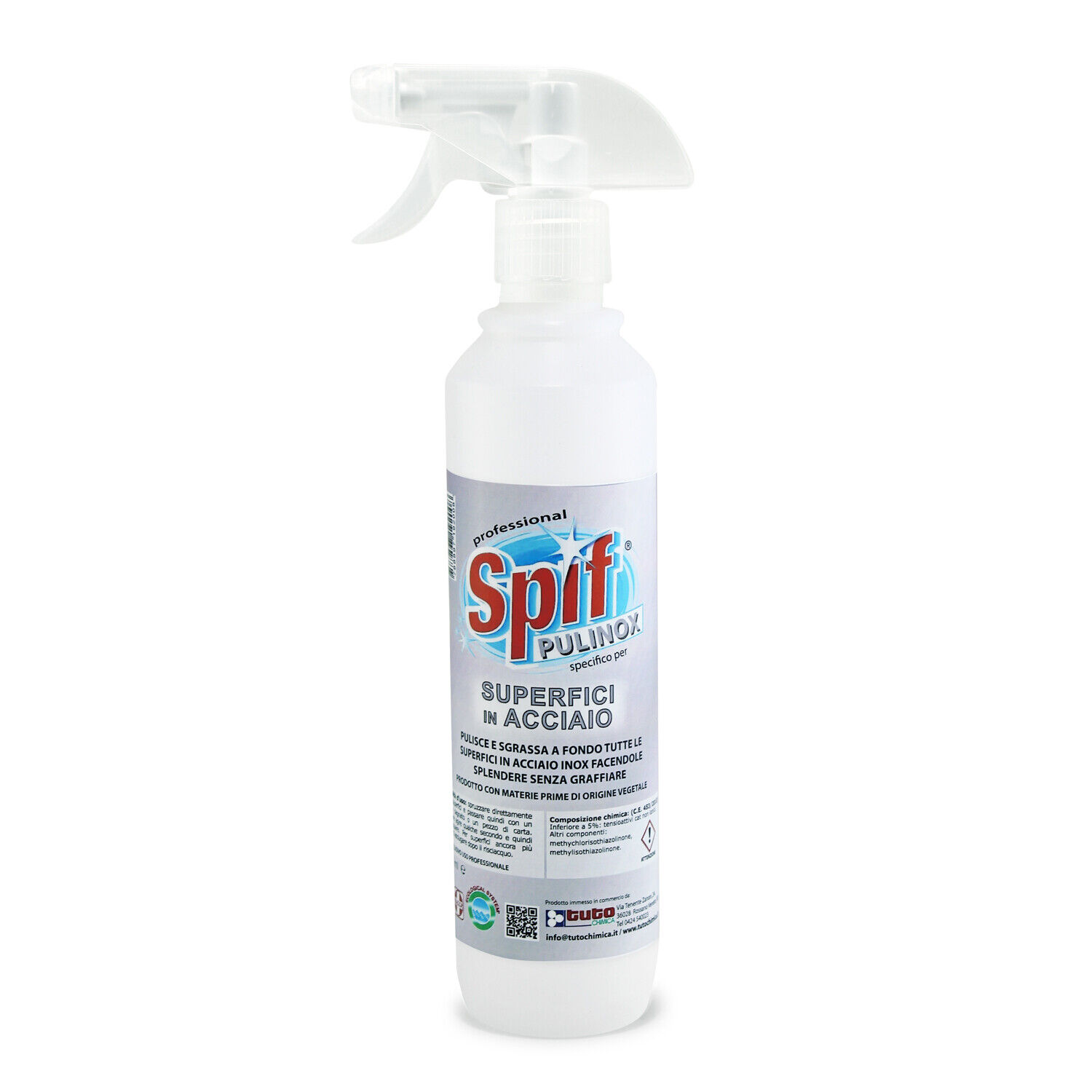 DETERGENTE PULIZIA ACCIAIO INOX. SPIF PULINOX CON SPRUZZINO 500ML