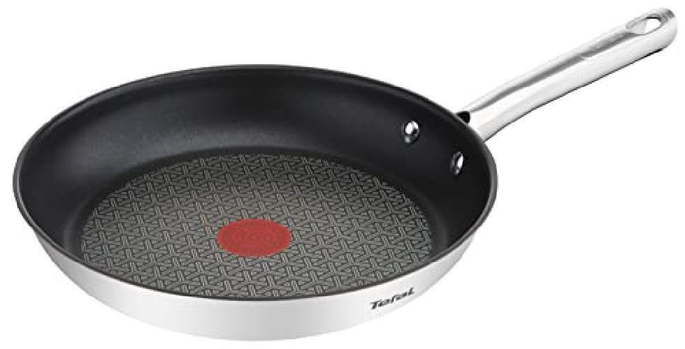 Tefal A70406, Padella a induzione Duetto, 28 cm, Acciaio Inox (Edelstahl)