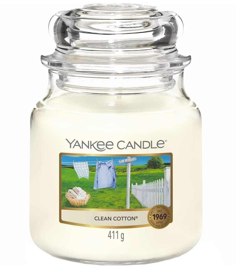 Candela profumata Yankee Candle Clean Cotton 411g