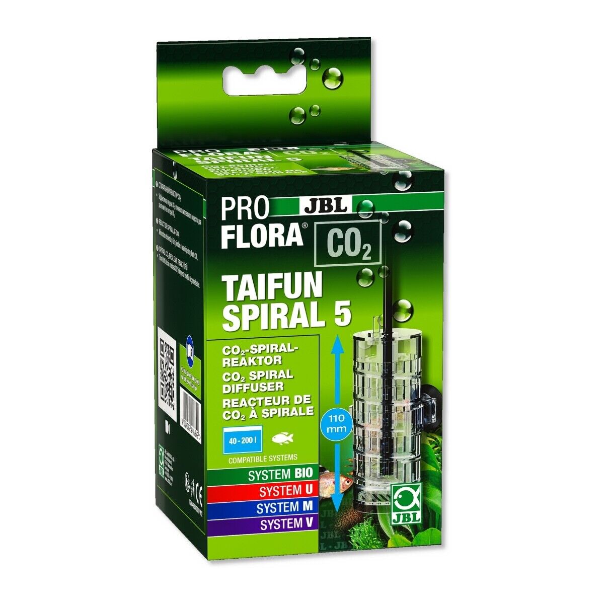 JBL PROFLORA TAIFUN SPIRAL 5 DIFFUSORE CO2 ACQUARI FINO A 200 LITRI SPIRALE