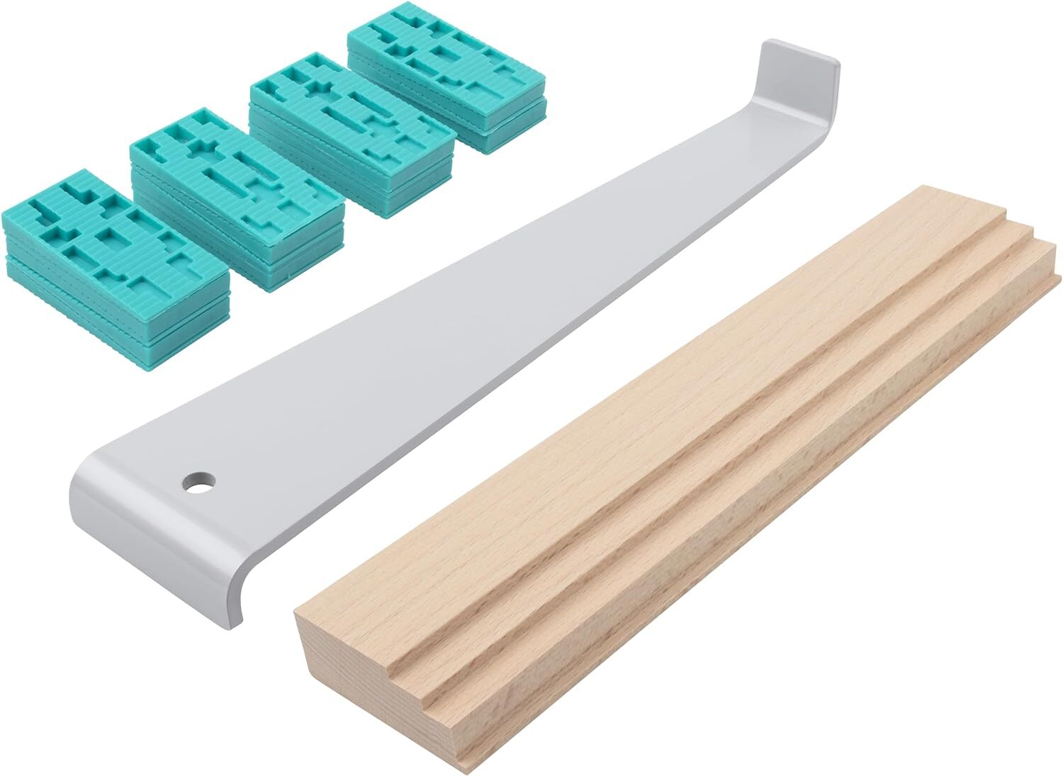 wolfcraft Set per la posa del laminato, parquet e sughero da 22 pezzi I...