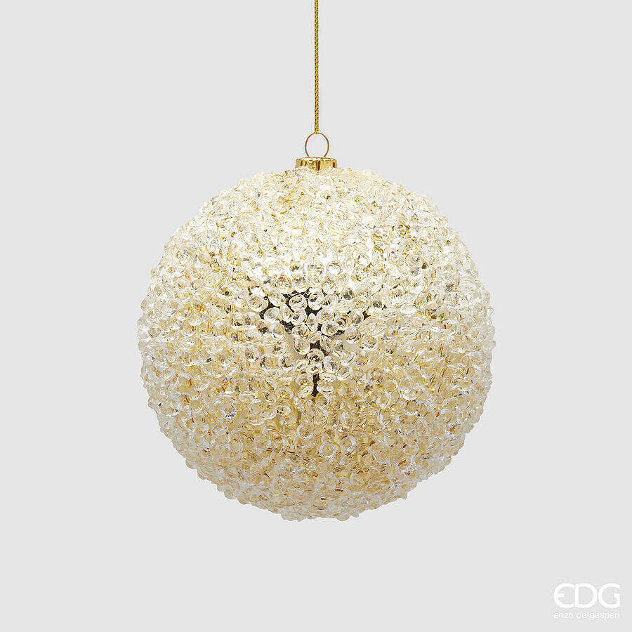 EDG Enzo De Gasperi Addobbo Palla Diamond D 10,5 Cm Light Gold 1 Pz