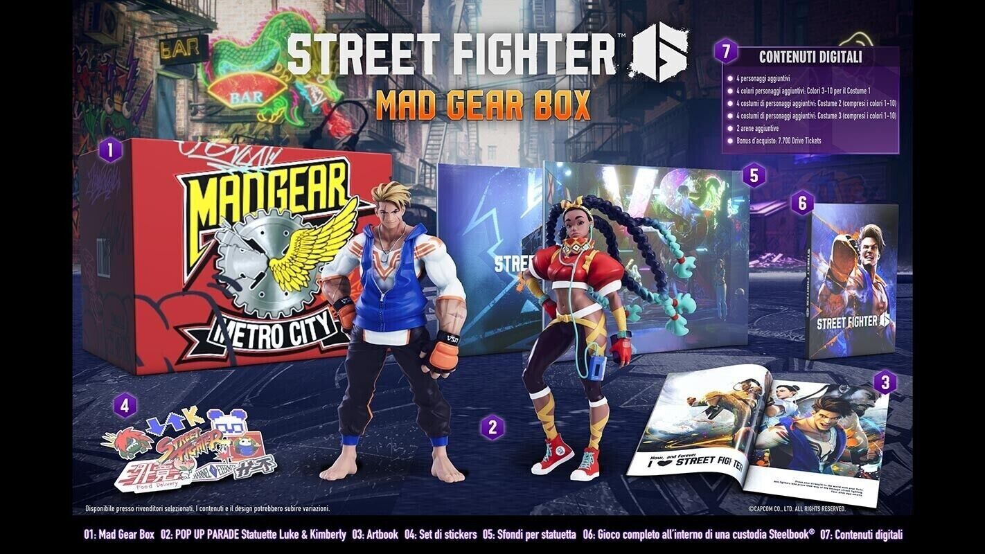 Street Fighter 6 PS4 Collector's Edition Mad Gear Box ITALIA