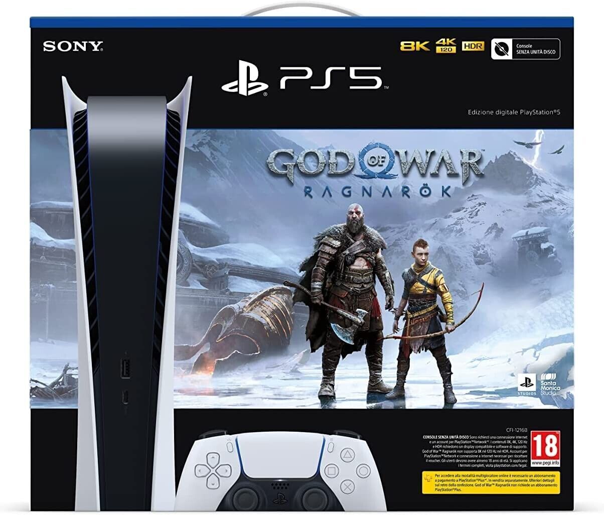 Playstation 5 Digital C + God of War Ragnarok VCH - PS5  Digital