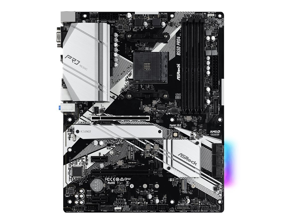 ASRock B550 Pro4 Motherboard ATX Socket AM4 AMD B550 Chipset 90-MXBCZ0-A0UAYZ