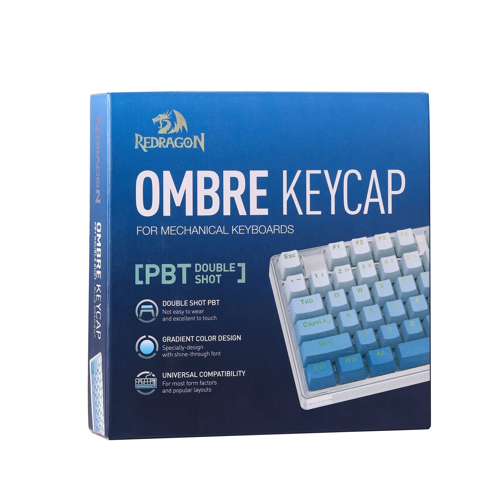 Redragon A134 Gradient Color Ombre Blue KeyCaps, 104 Keys Standard Doubleshot PB