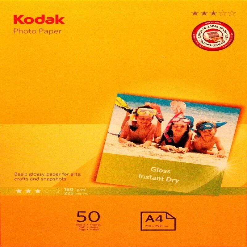Kodak - Carta Fotografica Photo Gloss - A4 -180 gr - 50 Fogli
