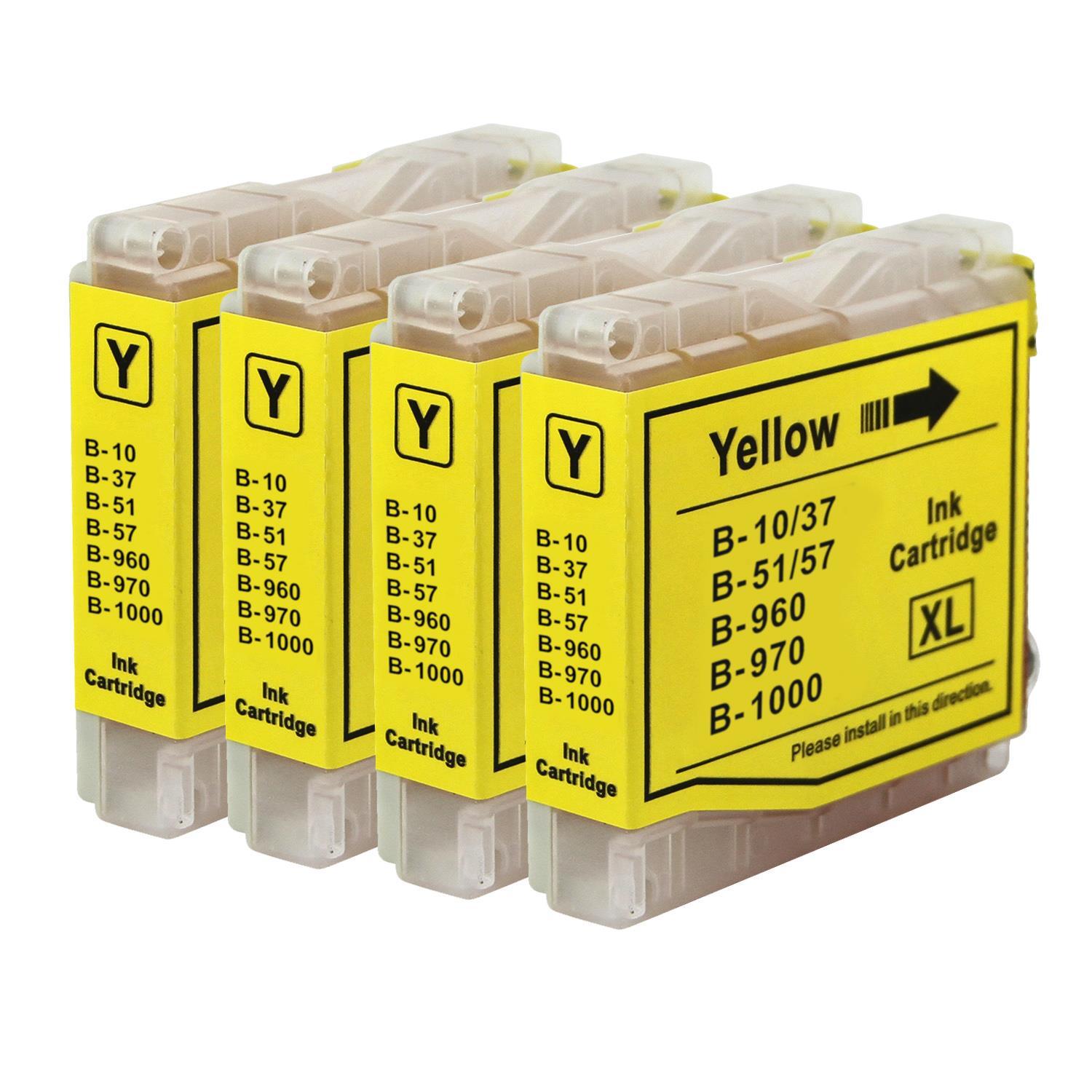 4 Giallo Cartucce di inchiostro per Brother Fax-1360 Fax-1460 Fax-1560 MFC-240C