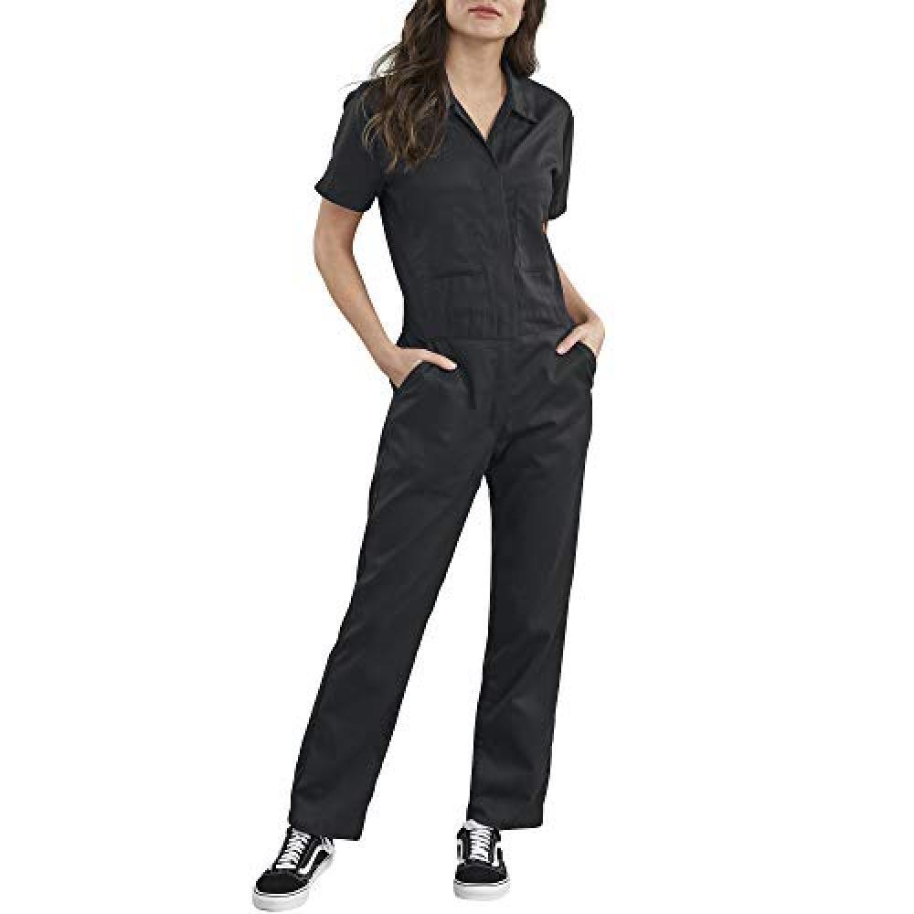 (TG. M) Dickies Donna, Tuta SS Flex, Nero, M - NUOVO