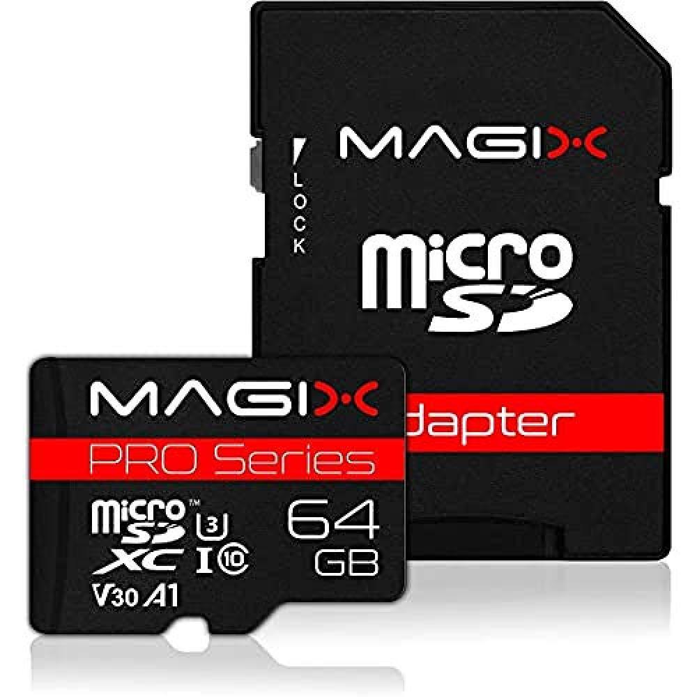 (TG. 64GB) Magix Scheda MicroSD Card PRO Series Classe10 V30 + Adattatore SD, Ve