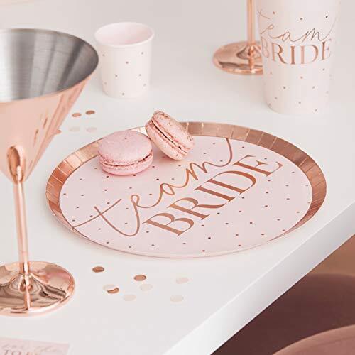 Ginger Ray & Blush Piatto Nuziale Confezione da 8, Carta, Rose Gold (W9f)