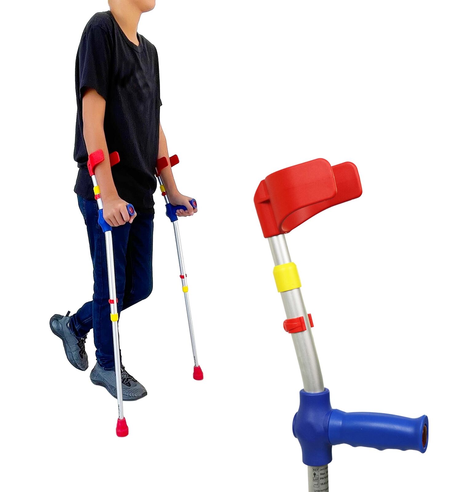 PEPE - Stampelle Ortopediche Regolabili Bambini (x2 unità), Stampelle (I6o)