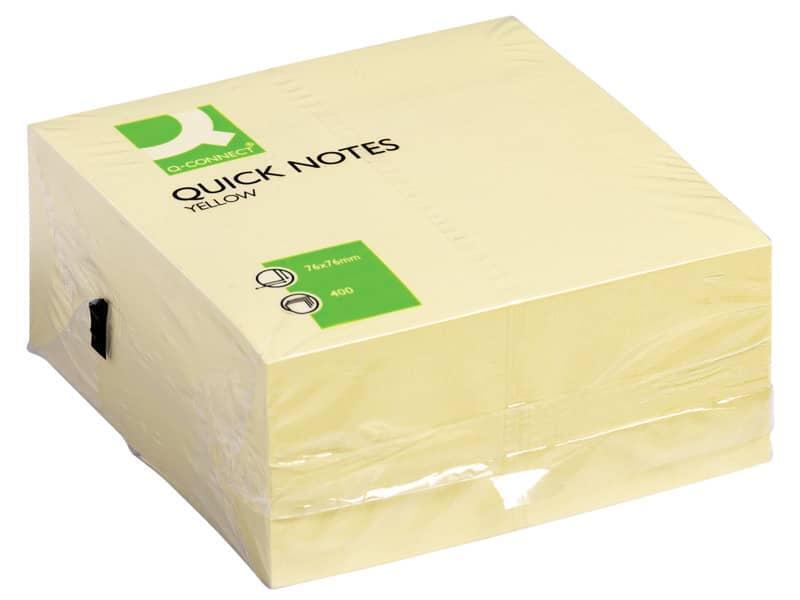 Foglietti riposizionabili Q-Connect 76x76 mm giallo blocchetto da 400 ff - KF013