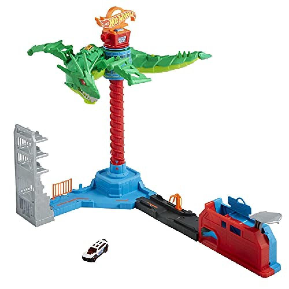 Hot Wheels - Hot Wheels Attacco Aereo del Dragone Playset Motorizzato con Suoni