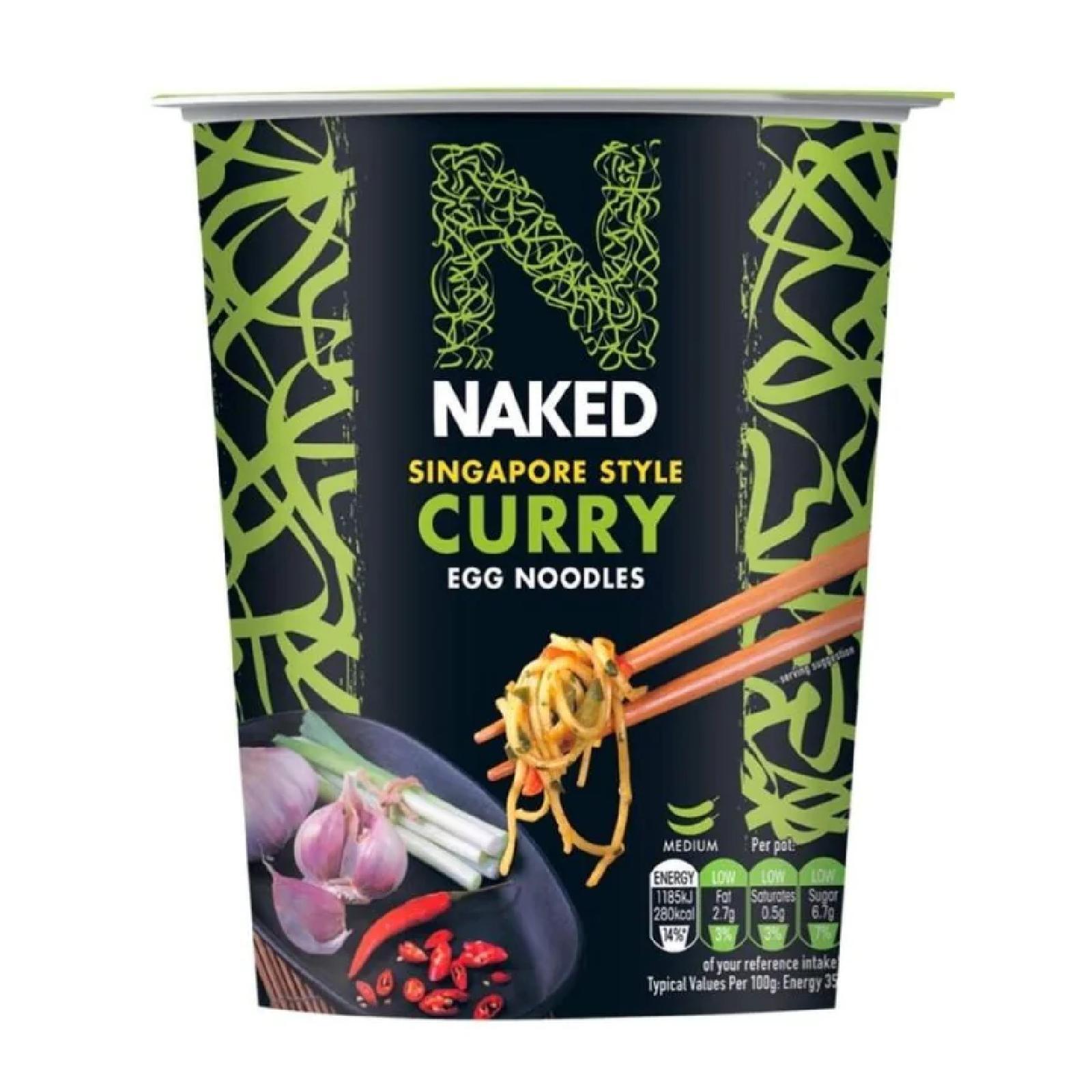 Noodles Naked Singapore Style Curry Mediamente Piccante Noodles all'Uovo 78g