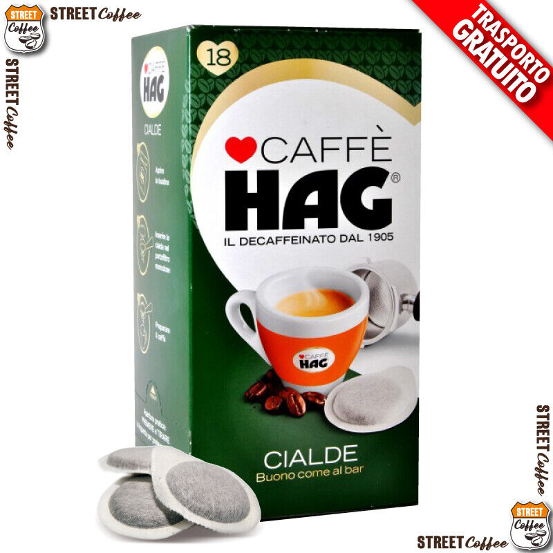 18 Cialde Filtro carta Caffè Hag ESE 44mm Miscela Espresso Decaffeinato gratis