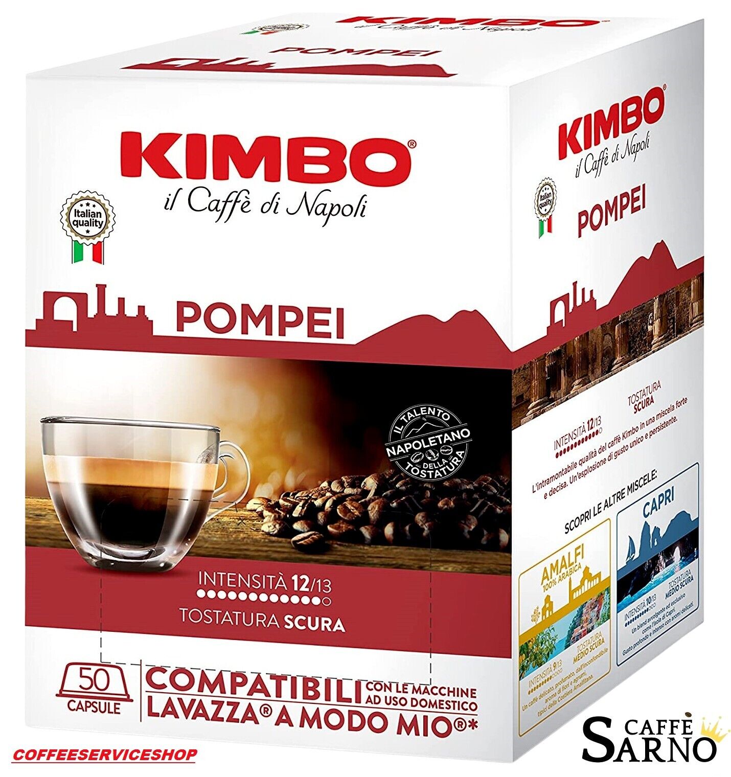 400 Capsule Compatibili Lavazza a Modo Mio Caffe' Kimbo Pompei