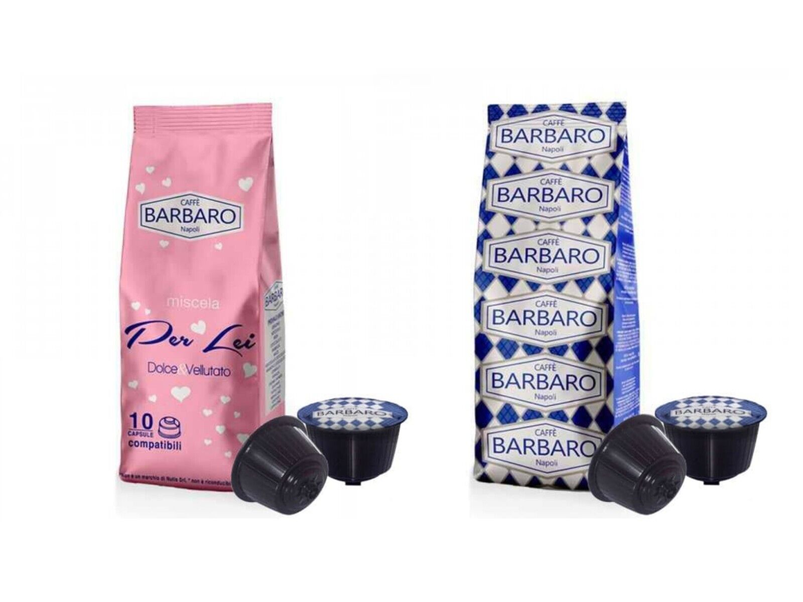 1000 CAPSULE BARBARO CAFFE 500 NAPOLI-500 PER LEI COMPATIBILI DOLCE GUSTO + BRAC