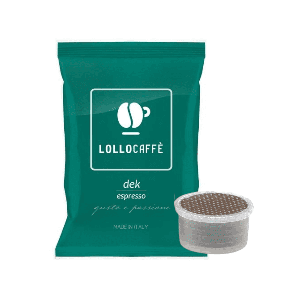 N.100 Capsule Lollo Caffè Miscela Dek (Compatibile Lavazza Espresso Point)