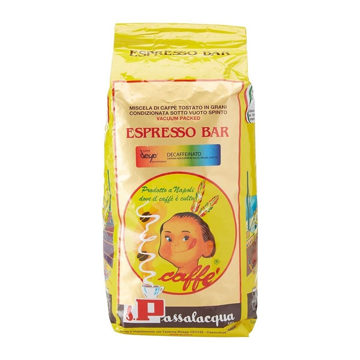 CAFFÈ PASSALACQUA DEUP - DECAFFEINATO - ESPRESSO BAR - PACCO 1Kg IN GRANI