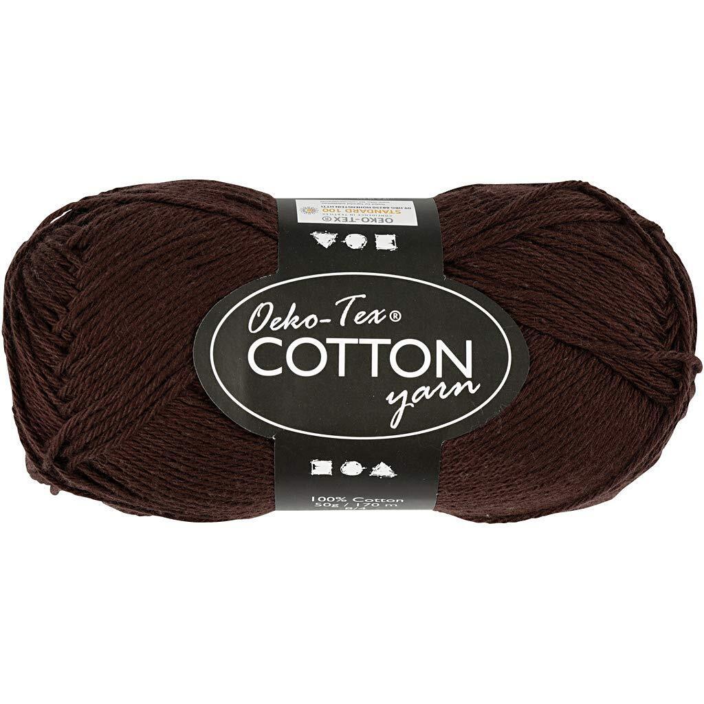 Creativ Cotton Yarn, Dark Brown, One Size One Size Dark Brown