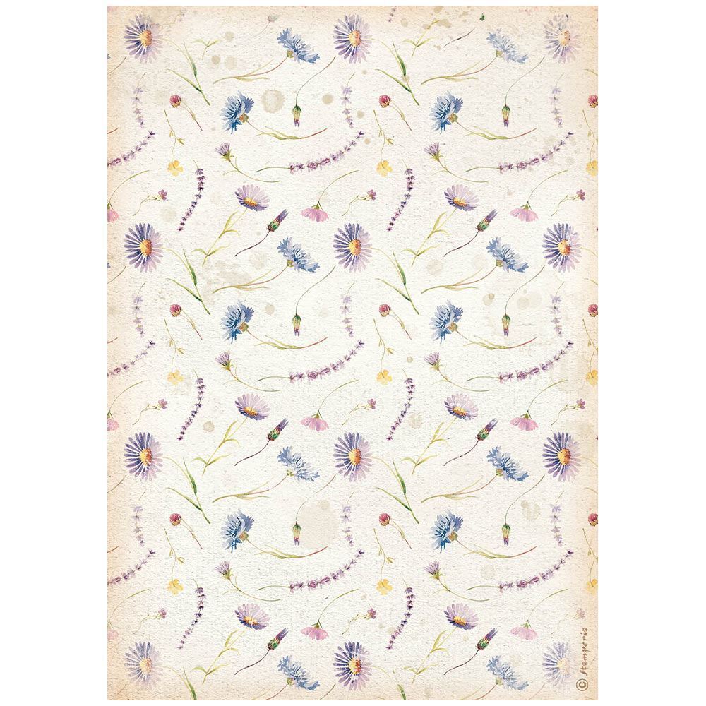 Carta di riso Create Happiness Welcome Home Fiori Blu per decorazioni Stamperia