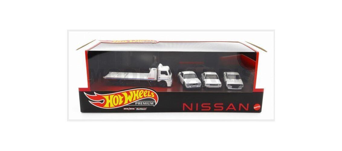 MATTEL HOT WHEELS GMH39-979P NISSAN - SET 4X FLEETSTREET TRUCK CAR TRANSPORTER -
