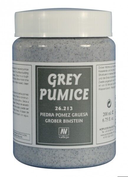 Vallejo Stone Textures Rough Grey Pumice Pietra Pomice Grigia Grezza 200ml 26213