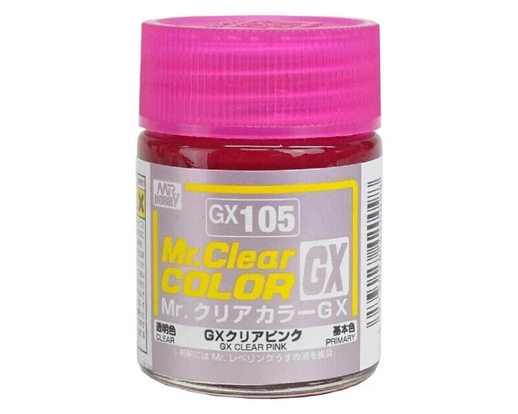 Mr. Hobby Mr. Clear Color GX105 GX Clear Pink (18ml) Solvent Based Acrylic Paint