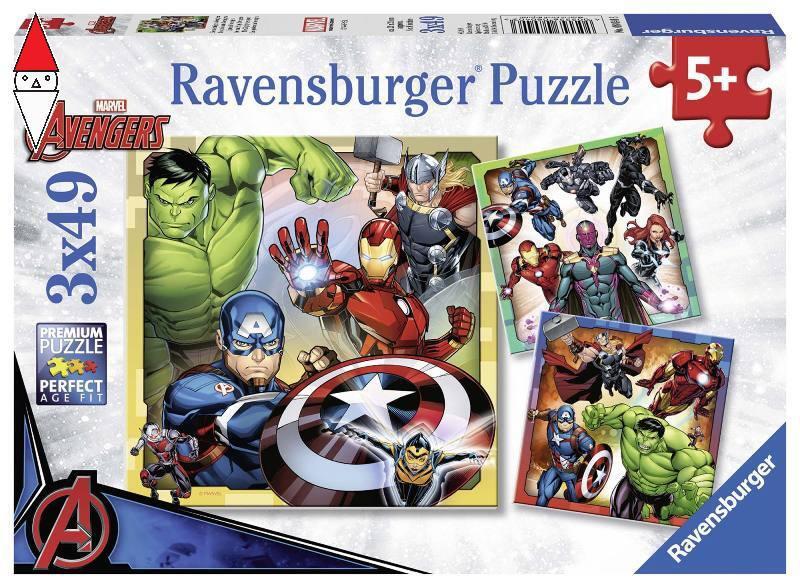 PUZZLE RAVENSBURGER PUZZLE 3X49 PZ AVENGERS