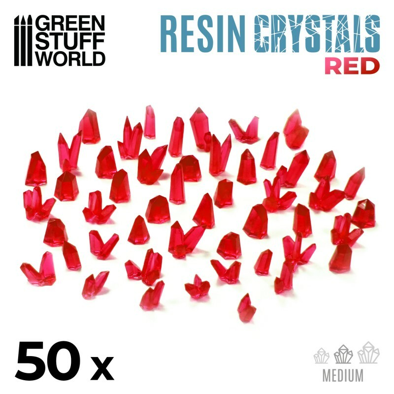 Cristalli in resina ROSSO - Medi - Basette Miniature