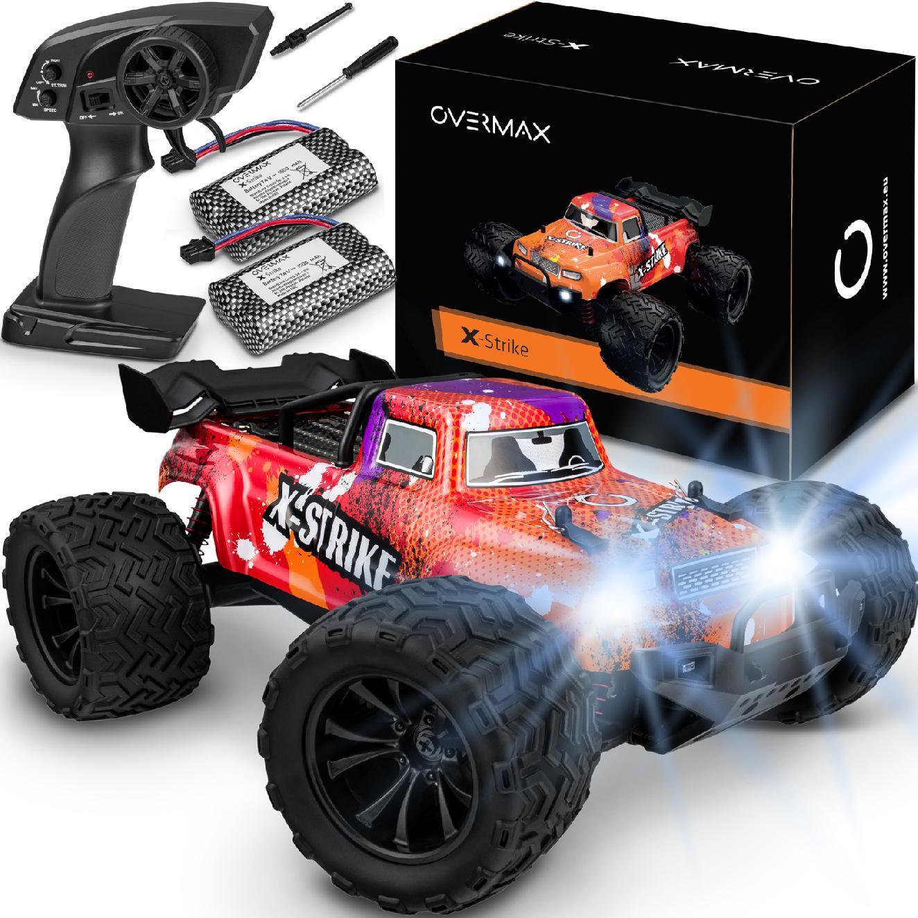 Auto telecomandata Monster Truck OVERMAX X-Strike 1:16 45 km/h 4WD 2x 1500mAh