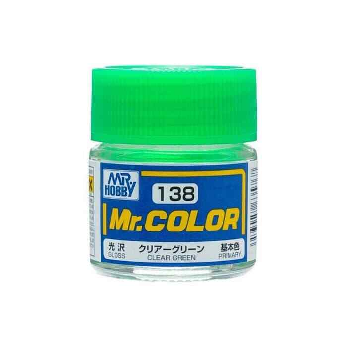 Mr. Hobby C138 Mr. Color Clear Green Gloss (10ml) Solvent Based Acrylic Paint