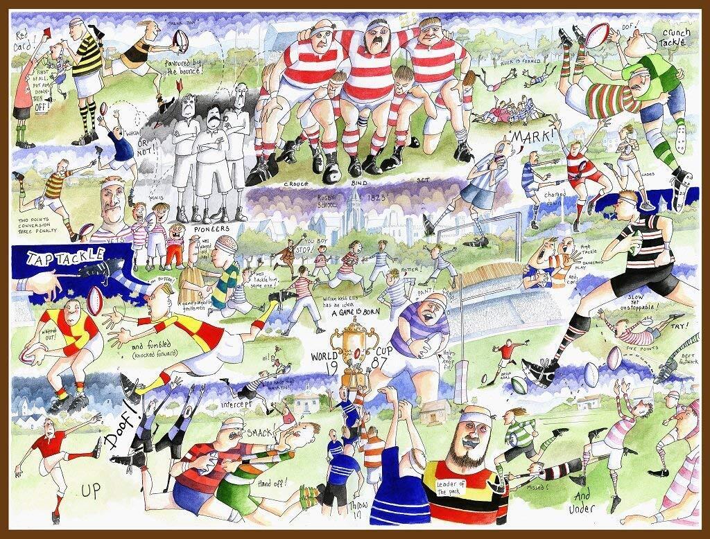 All Jigsaw Puzzles - Rugby By Tim Bulmer - 1000 Piece Puzzle For Adults, Large P