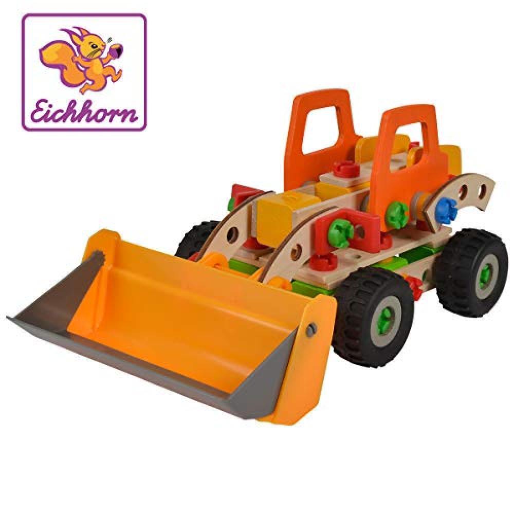 Eichhorn- Constructor Radlader Giocattolo Versatile, 140 componenti, 6 Diverse C