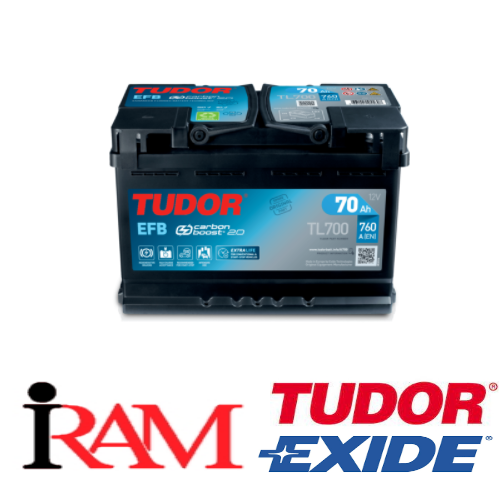 TUDOR TL700 BATTERIA START & STOP  70AH 720A,6R0915105B,71779500,51912508,5600VG